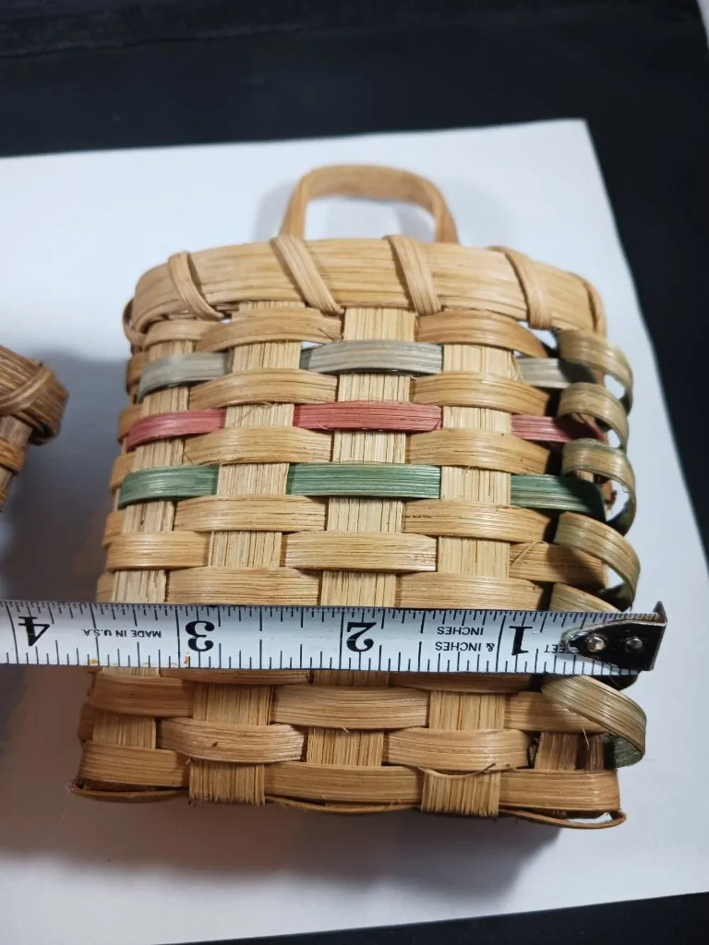 4 Mini Vintage Wicker Baskets